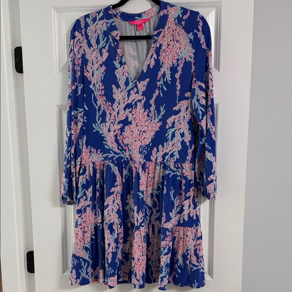 Lilly Pulitzer Blue and Pink Dress MEDIUM